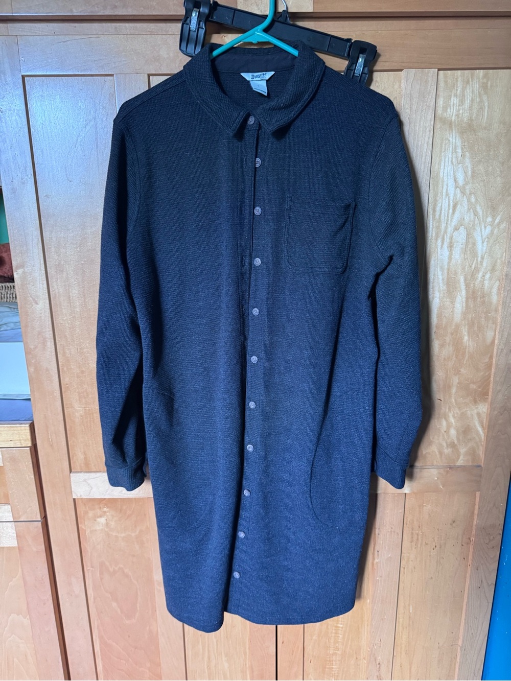 Dark Gray Button-Front Dress